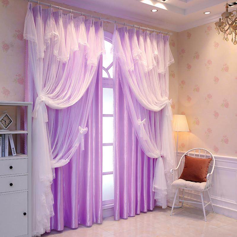 新款北欧全遮光卧室客厅飘窗ins网红保暖隔热防风公主风双层窗帘,居家布艺,成品窗帘,淘宝优惠券,粉丝福利购,淘宝优惠卷