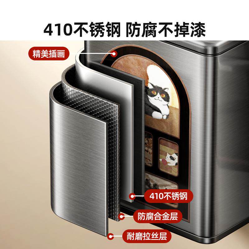 天地鱼壁挂垃圾桶家用2026新款厨房用免弯腰厨余挂式不锈钢垃圾桶