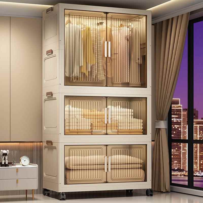 柜折叠式衣物无品牌/收纳家用简料易衣柜双门塑开柜子卧衣柜