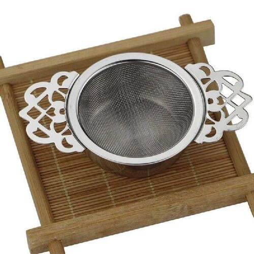Tea Strainers with Drip Bowls 2-Pack Elegant Stainless