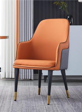 高档橙色电脑适椅背脑椅靠子轻奢高级座椅舒久坐办公椅休闲直播电