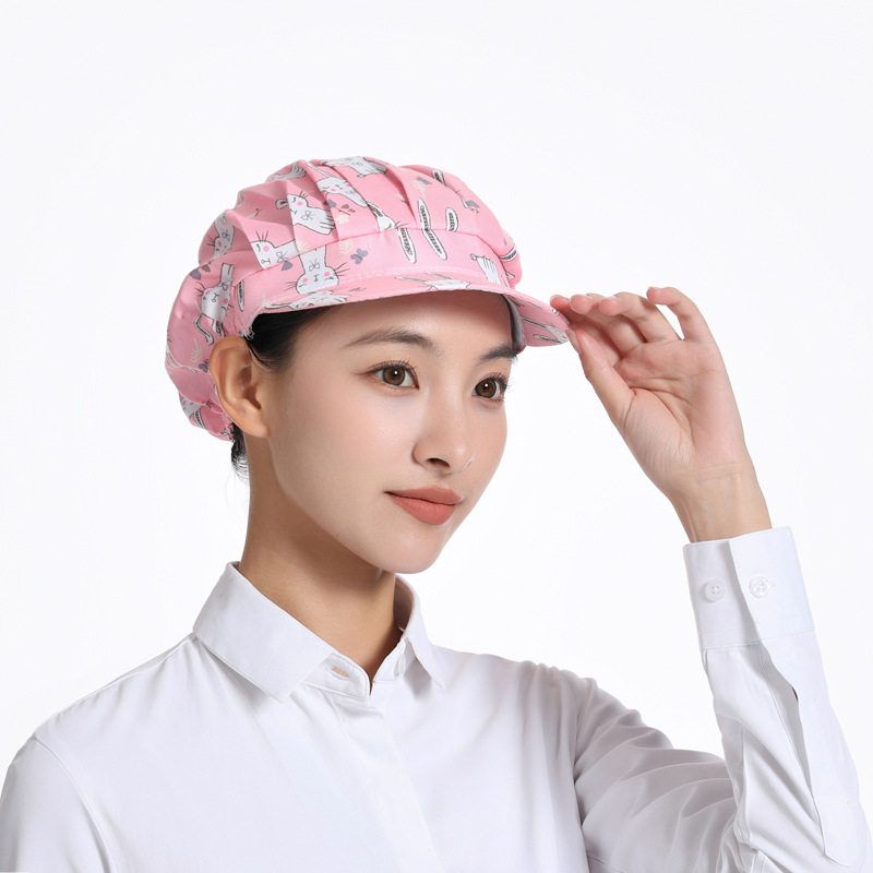 厨房帽子棉防尘工作女款透气包头帽头套防油烟护士厨师车间餐饮