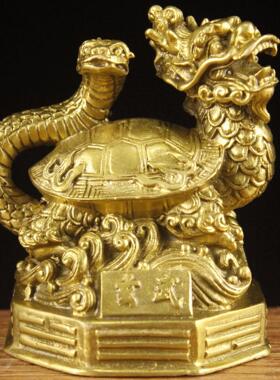 黄铜朱雀玄武神四神兽灵兽摆件铜四方四大神兽玄武家居装饰品摆件