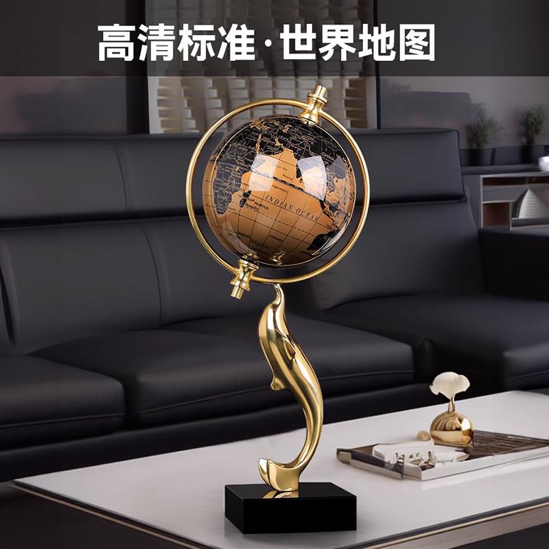 金属地球仪轻奢感饰高档装办公气室高级摆件客厅高端大工艺装RD69