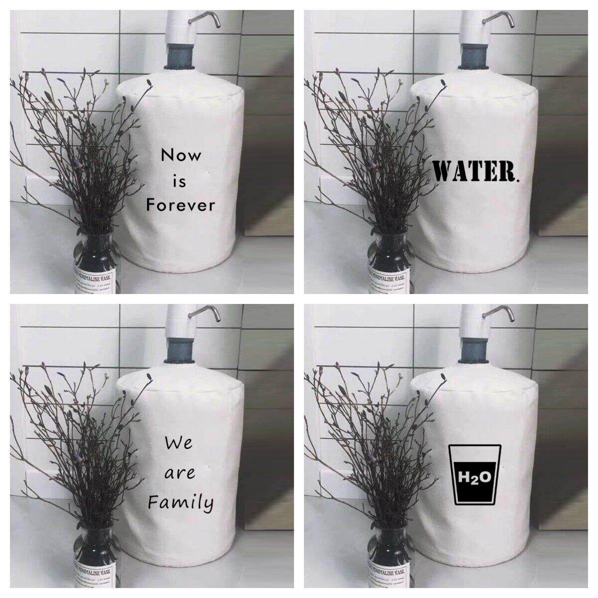 现代简约饮水机罩防尘罩防晒水桶罩时尚英文防晒水桶套18.9升百搭