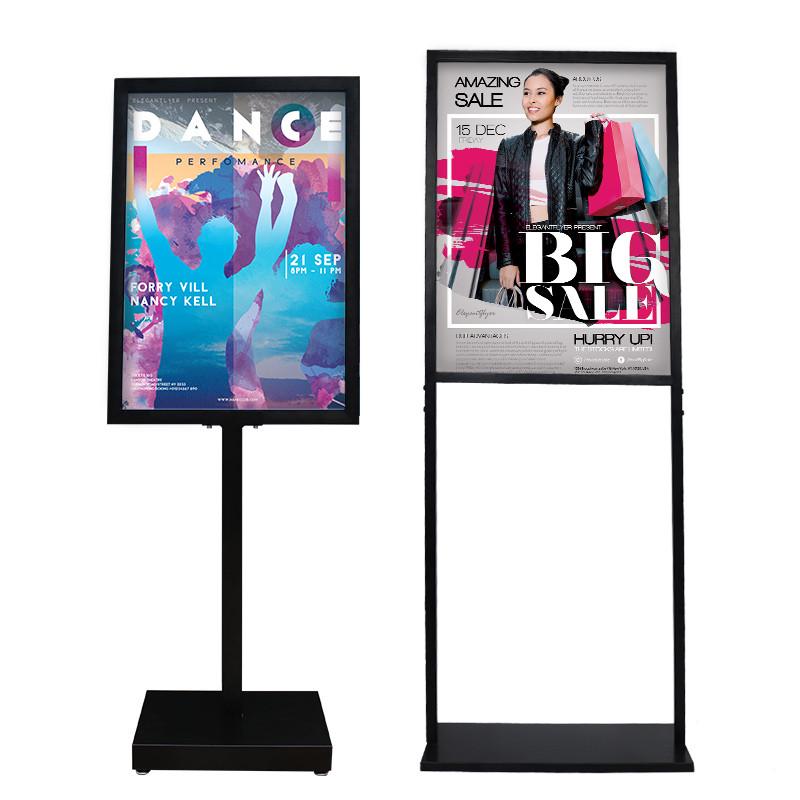 立式双杆立牌单柱展架落地式kt版双面海报架展示架广告牌水牌金色