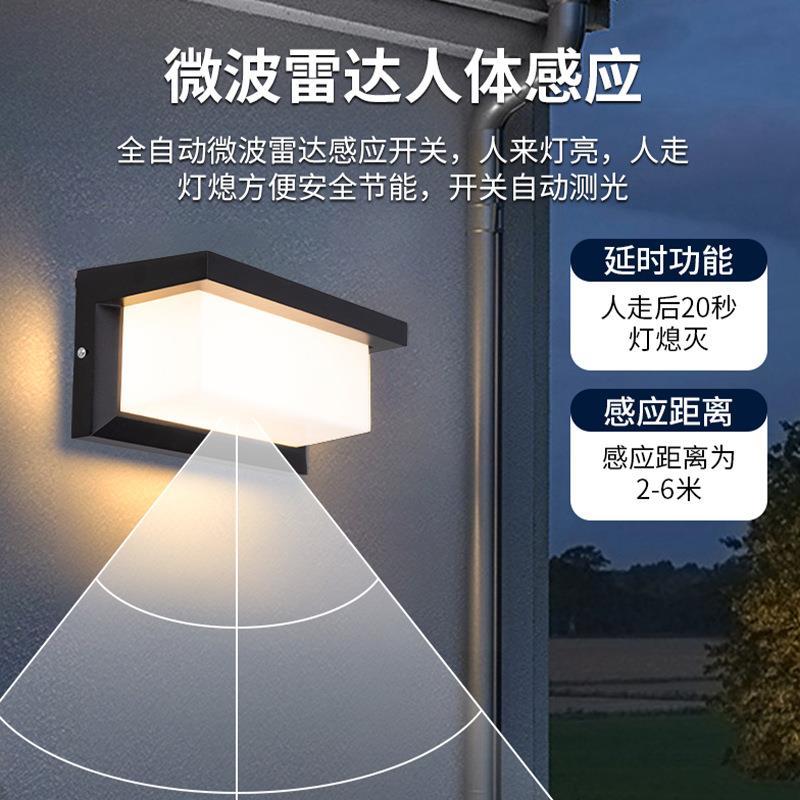 户外壁灯防水别墅庭院花园露台雷达感应阳光房大门灯户外阳台壁灯