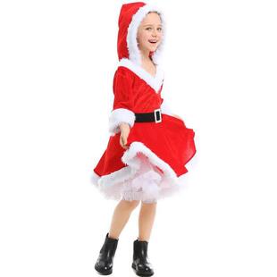 Deluxe Girls Miss Santa Claus Costume Christmas Red Dress