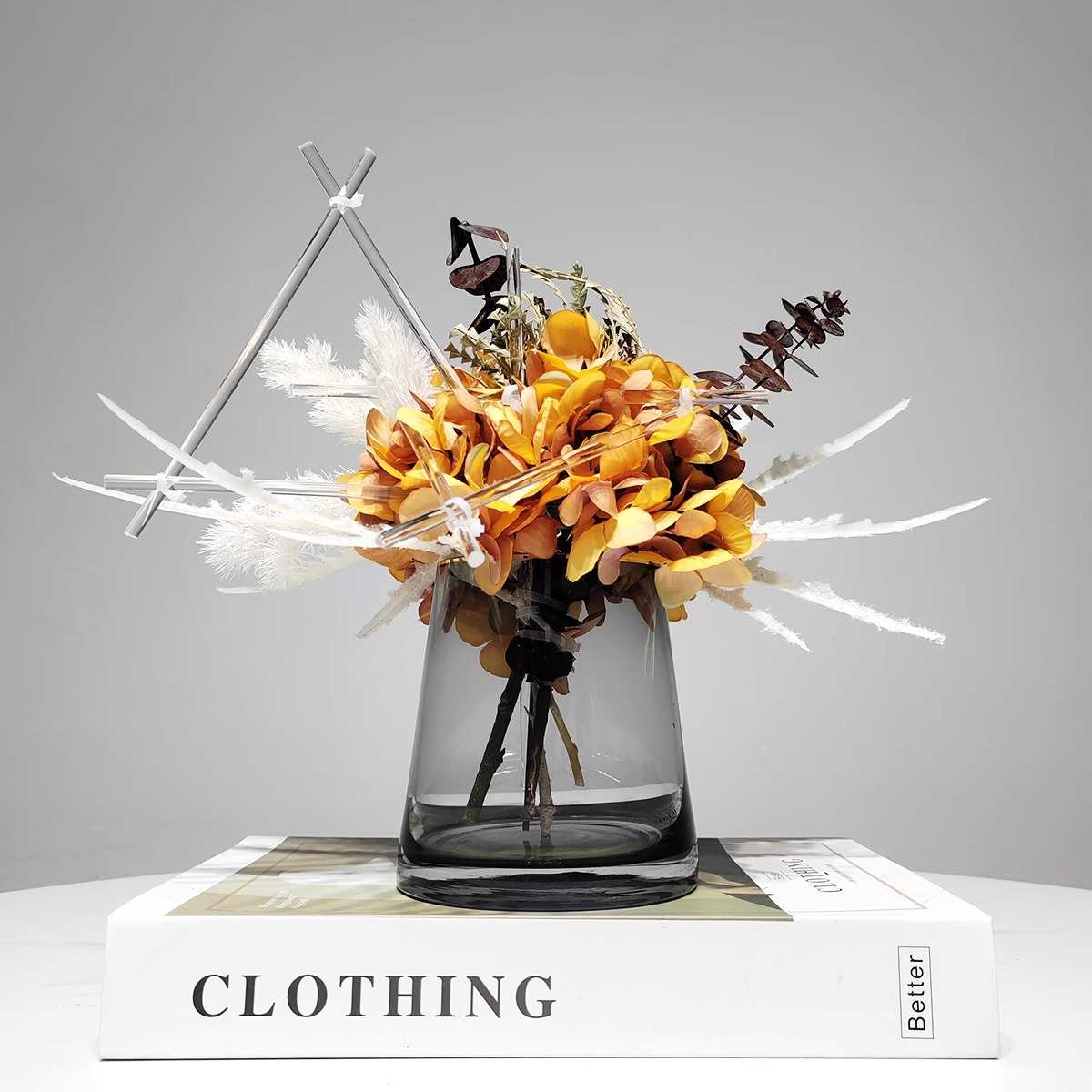 现代轻奢仿真绿植客厅餐桌茶几样板房软装饰品插花艺套装桌面摆件