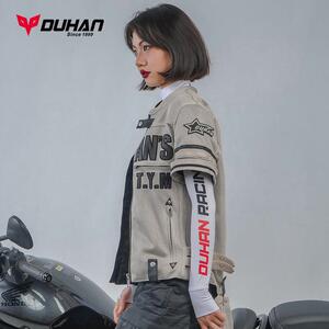 杜汉机车骑行服男女网眼透气覆古巡航休闲 夹克防摔机车骑士服夏