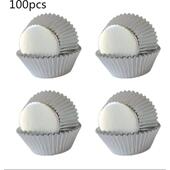 Gold liners金 Sliver cupcake 银色铝箔锡纸蛋糕纸杯 Foil 100ps