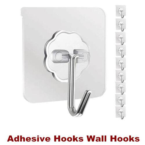 Adhesive Hooks Wall Hooks Transparent Reusable Shower Hooks