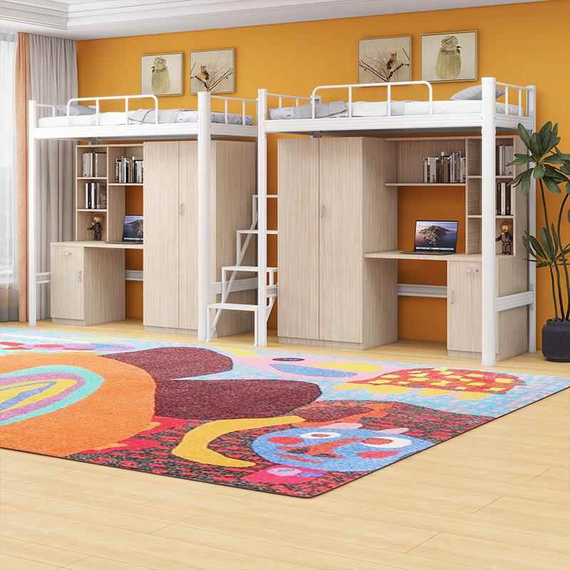 上层床桌学生宿舍下公寓床员下工铁架上床铁72027艺落地爬梯双上