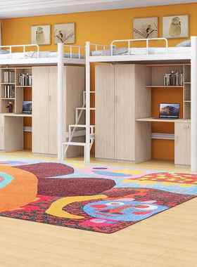 上层床桌学生宿舍下公寓床员下工铁架上床铁72027艺落地爬梯双上