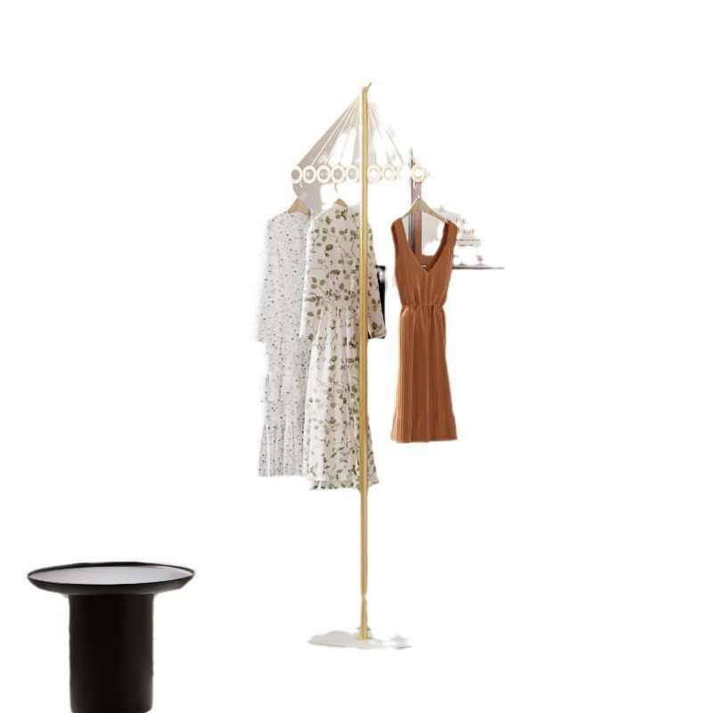现代简约伞型落地衣帽架家用网红创意岩板铁艺装饰挂衣架卧室床边,收纳整理,多夹子晾衣架,淘宝优惠券,粉丝福利购,淘宝优惠卷