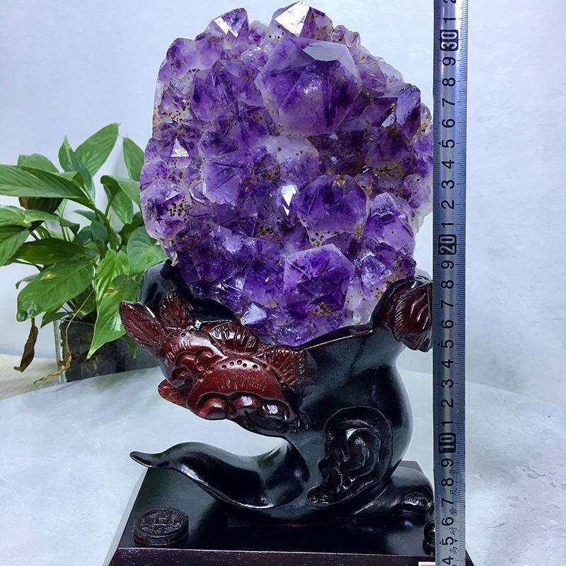 天然紫晶花客厅办公摆件巴西乌拉圭矿区水晶原石水晶簇紫晶洞