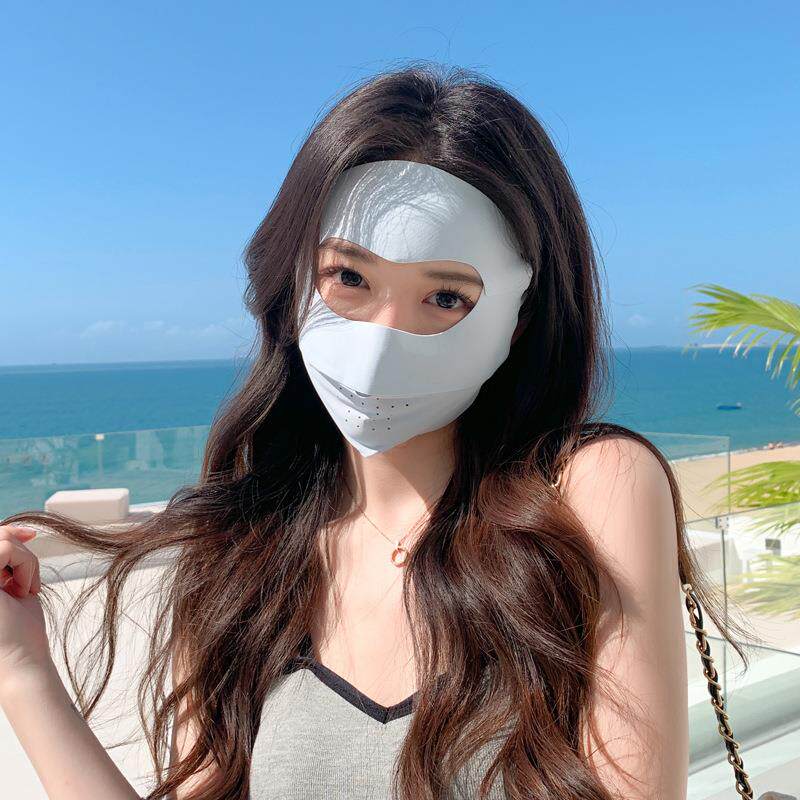 轻薄口罩防晒冰丝全脸通勤护额头夏季加大立体户外时尚面部骑车