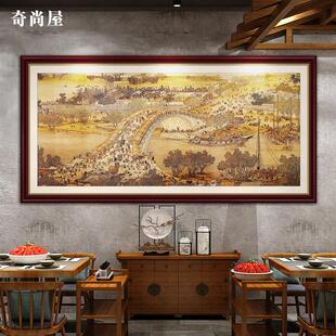 清明上河图装饰画3d立体自粘壁纸壁画墙面贴画中国风复古贴纸墙布