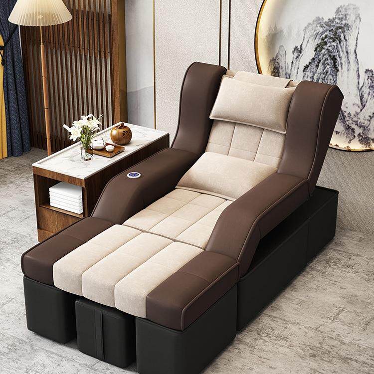 足浴沙发电动椅按摩床足疗修脚沙发床美甲洗脚一体按摩足洗浴躺椅