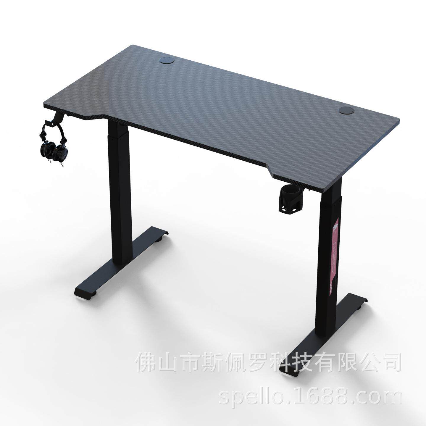 电脑桌升降台式家用电竞桌学生简易游戏桌卧室学习写字桌椅套装黑