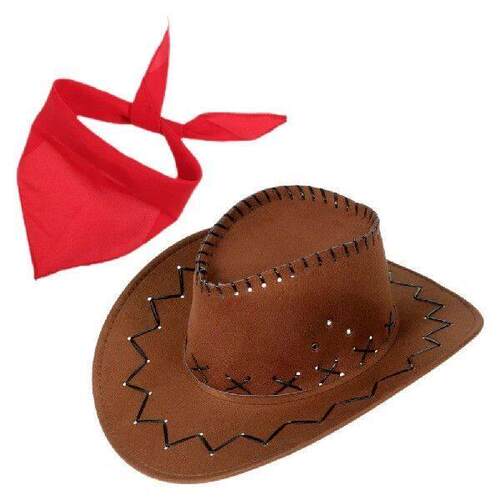 1 set Cowboy Costume Women Men Denim Suit Brown Red Cowgirl