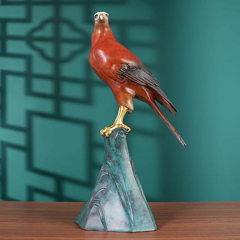 大展宏图鹰彩铜摆件大老鹰黄铜工艺品家居客厅桌面摆放办公室装饰