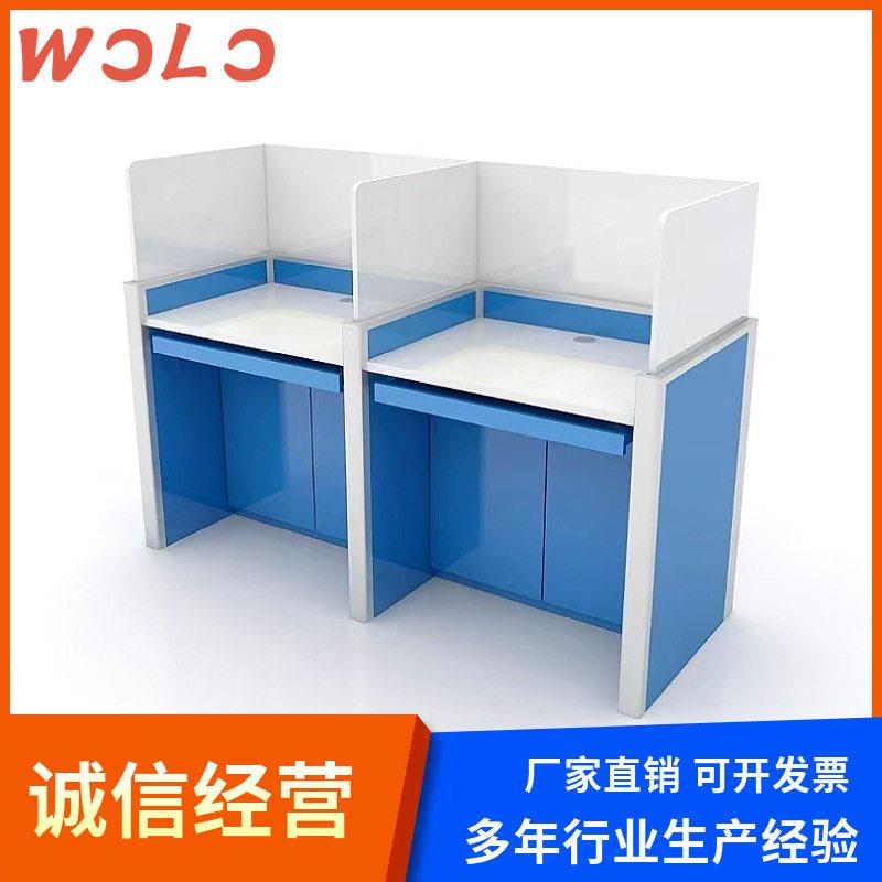 教室升降屏风电脑桌多媒体驾校培训桌英语口语测试隔音隔断考试桌