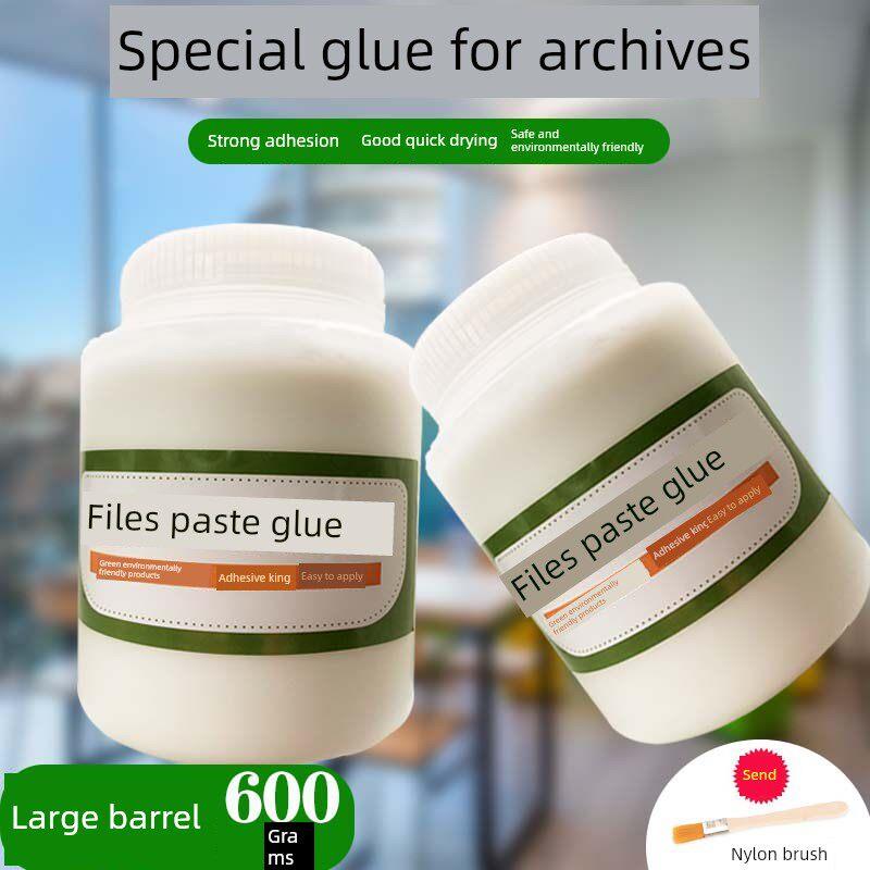 600g大桶装档案文具专用胶水牛皮纸无酸纸档案盒档案袋均可粘贴