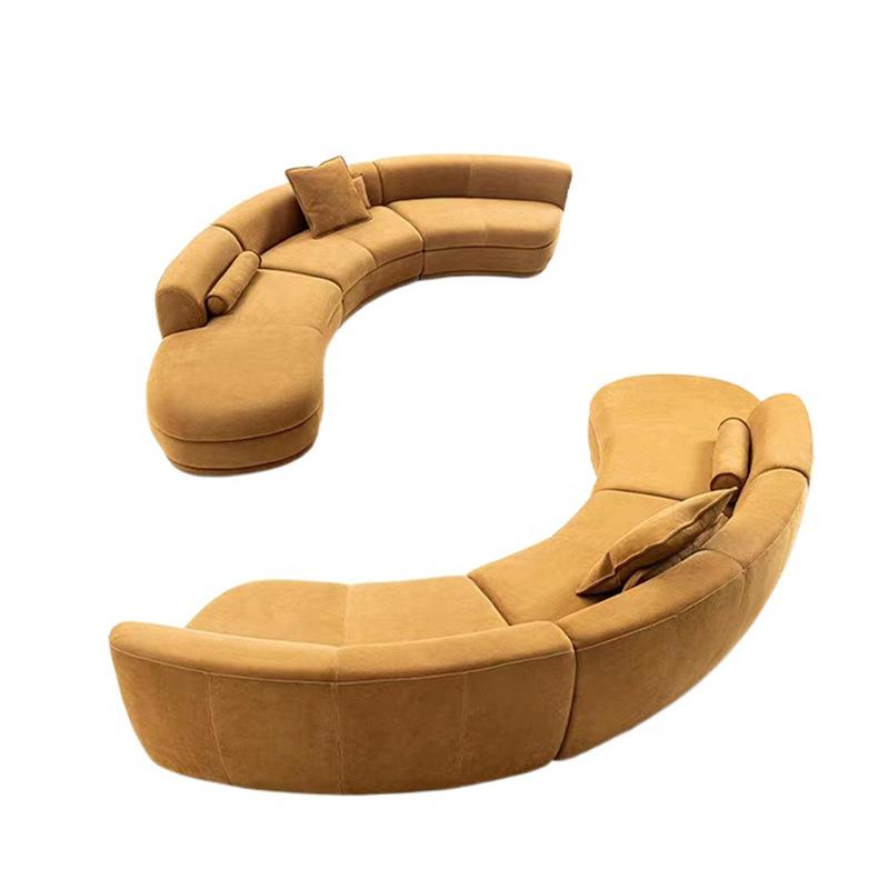 意式极简Baxter弧形沙发奶油风轻奢客厅现代创意布艺拐角沙发高定