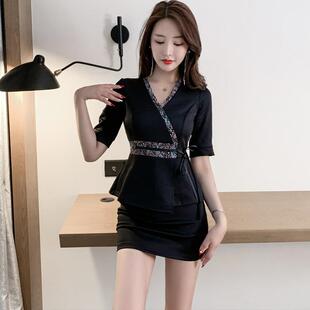 美容技师按摩服套装足疗足浴工作服透气显瘦spa会所工衣泰式洗浴