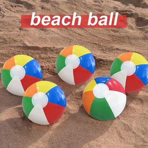 4Pcs Inflatable Beach Ball Colorful Balloons Swimming Pool P