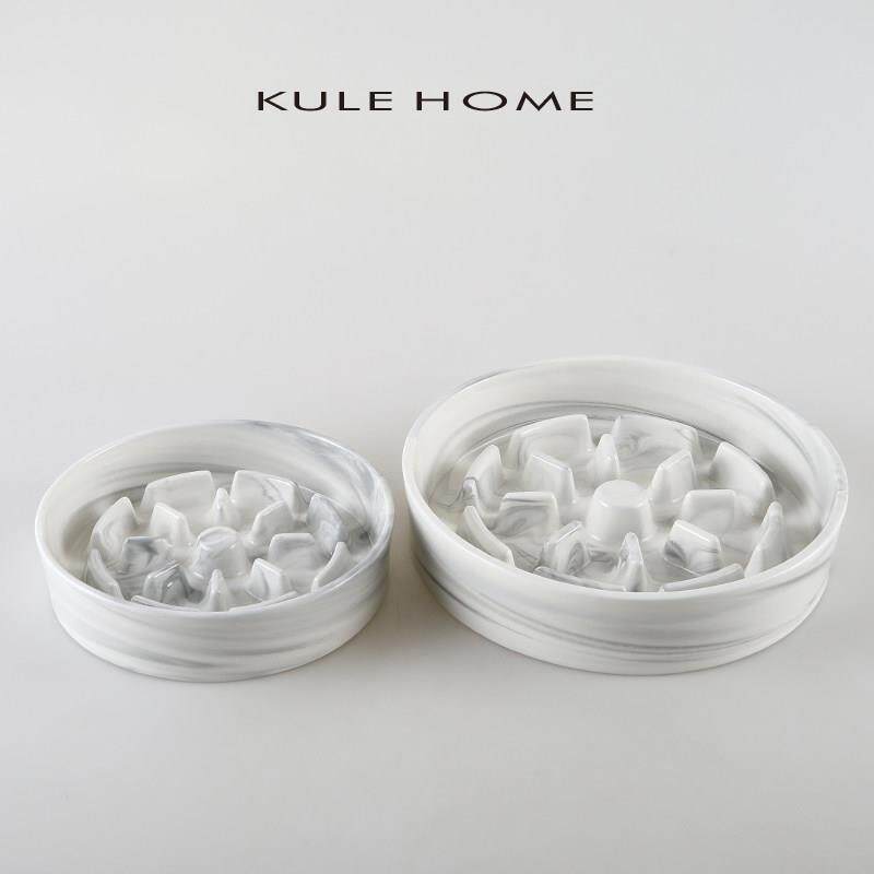 KULE HOME 陶瓷慢食碗狗宠物防噎碗慢食盆狗碗防打翻中型大型犬盘