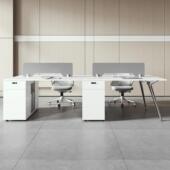 办公桌员工位现代简约办公室家俱套装 格子间2人位桌椅组合带插座