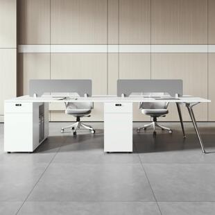 办公桌员工位现代简约办公室家俱套装格子间2人位桌椅组合带插座