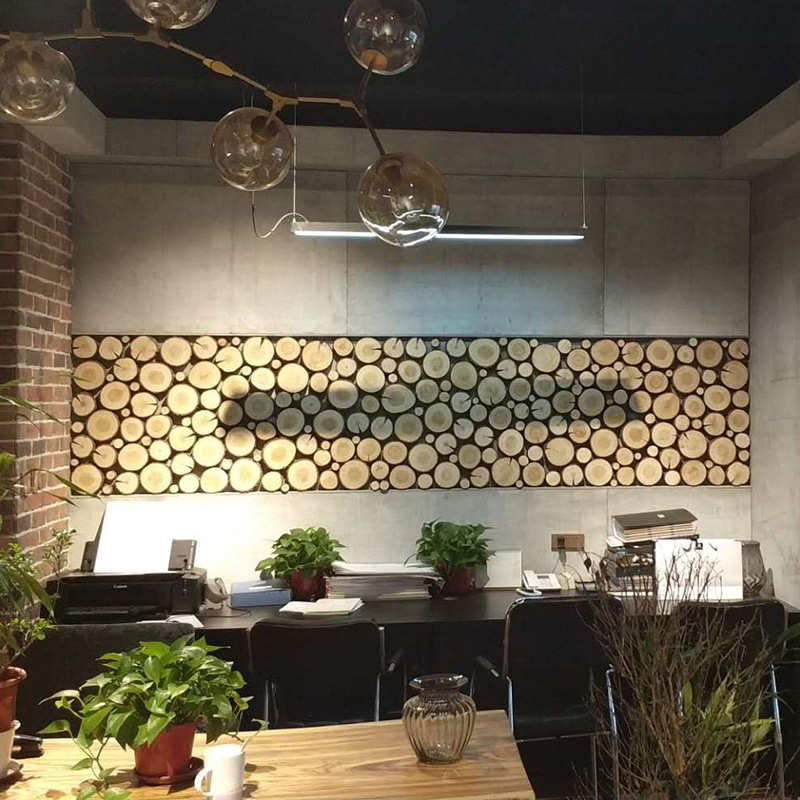 厂家电视背景墙酒吧室内装饰板材圆木片杉木块年轮清晰批发包邮