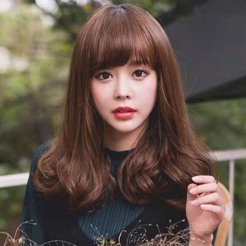 新款直销东南亚新款假发女短发梨花头中长卷发空气刘海修脸发型假
