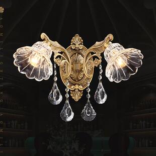 AOMI澳米欧式 全铜水晶客厅卧室餐厅书房墙壁灯