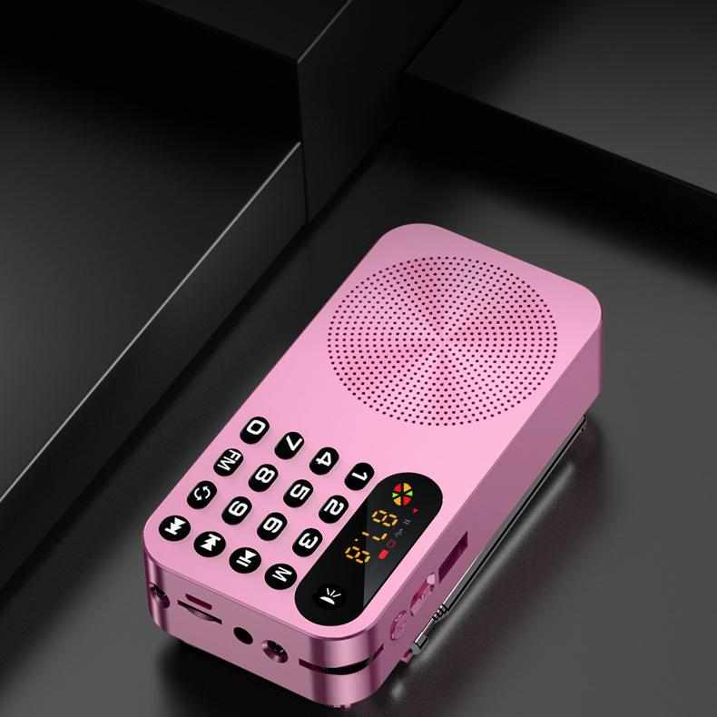 力勤收音机便携式 高级FM调频老年 可充电插卡MP3播放器小型简易