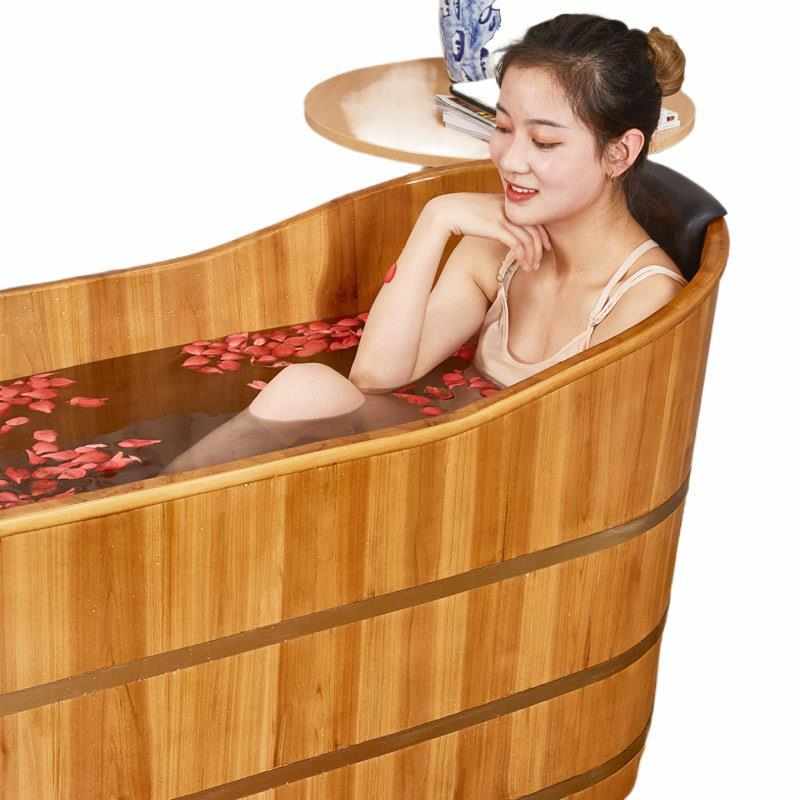 美容院泡澡木桶大人全身沐浴桶家用洗澡桶熏蒸木桶浴缸实木洗澡盆