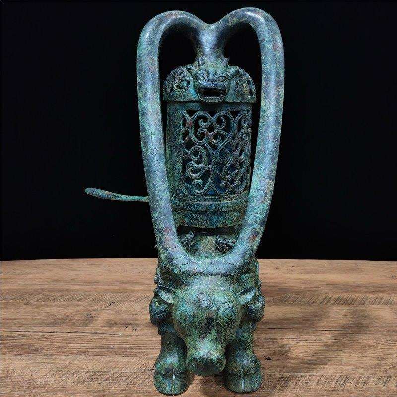古青铜器摆件汉代牛灯青铜灯影视汉婚道具工艺南京博物院藏