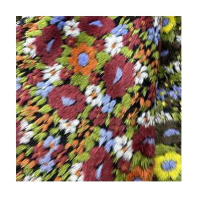 价工厂高端时尚大毛之恋皮毛绒提花花女装面料特惠新品