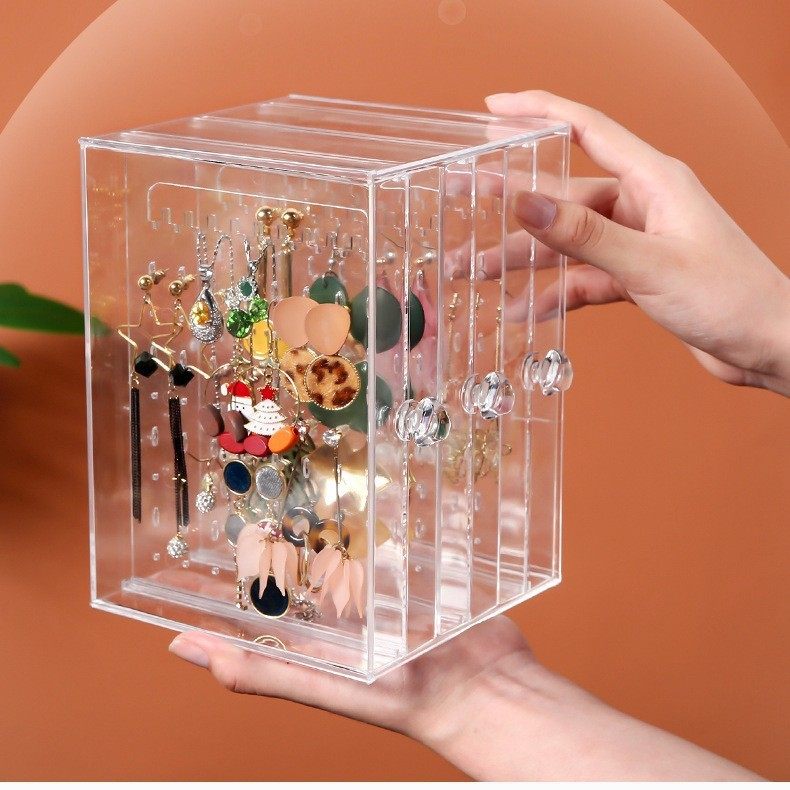 亚克力耳环收纳盒耳饰饰品透明戒指手链项链耳夹耳钉首饰整理盒子,收纳整理,首饰盒,淘宝优惠券,粉丝福利购,淘宝优惠卷