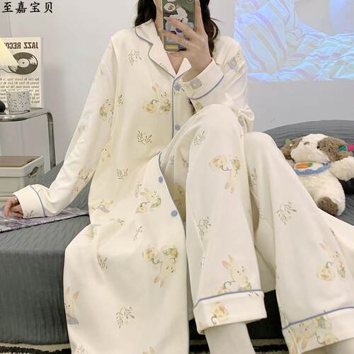 带胸垫待产进产房春夏产检裙长版孕妇睡裙裤两件套哺乳期月子睡衣
