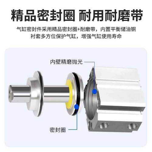 汽缸气钢薄型气缸SDA小型气动12X16X20X25X32X40X50X63X80X100BS