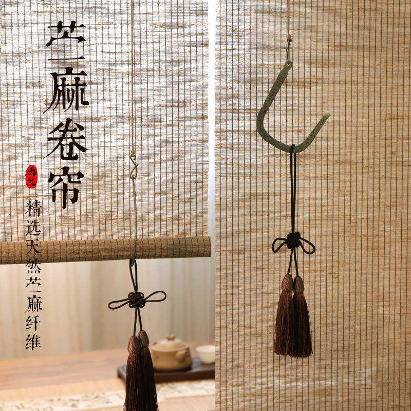 草麻帘YBN0710苎帘麻草席子门卷帘帘帘装台饰遮光阳竹帘遮光窗帘