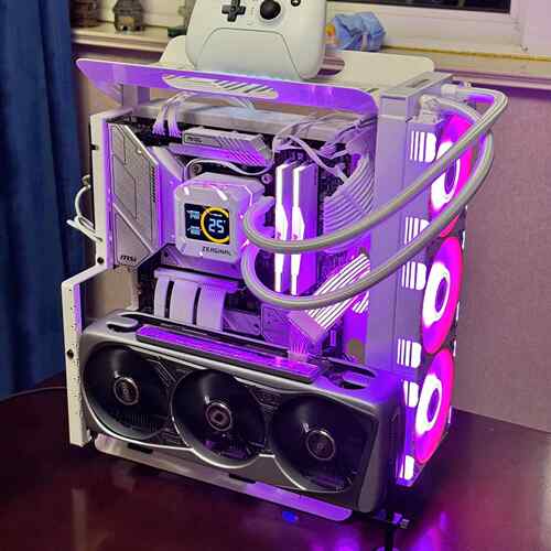 鹏音伴开放式机箱240/360水冷风冷ATX/matx机架显卡竖装电脑主机