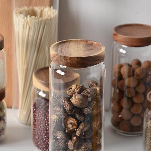 Glass storage jar sealed bottle canister multigrain coffee