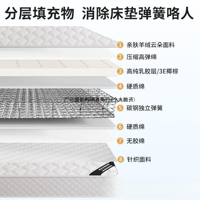席梦思弹簧床垫1.米加硬乳椰棕1.5m家用卧室厚0cm耐胶脏出租MGU28