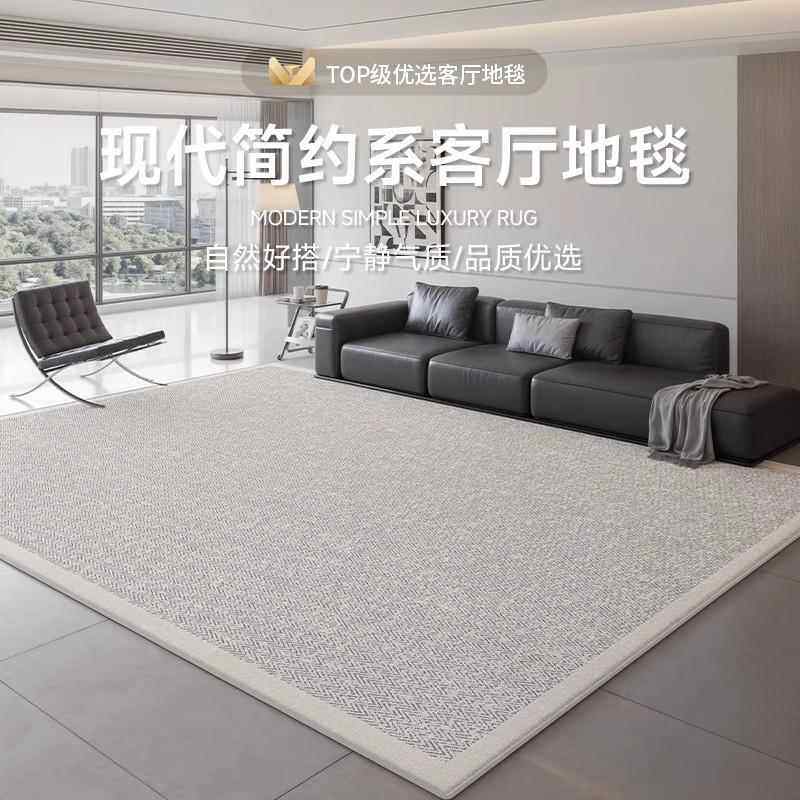 地毯客厅卧室2025新款轻奢高级现代简约床边免洗可擦防水防污地垫
