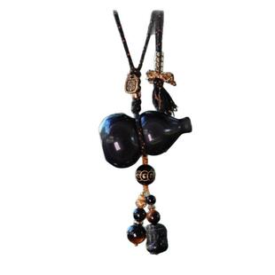 2025新款高级感黑曜石葫芦平安汽车挂件短款黑金车载车内挂饰男